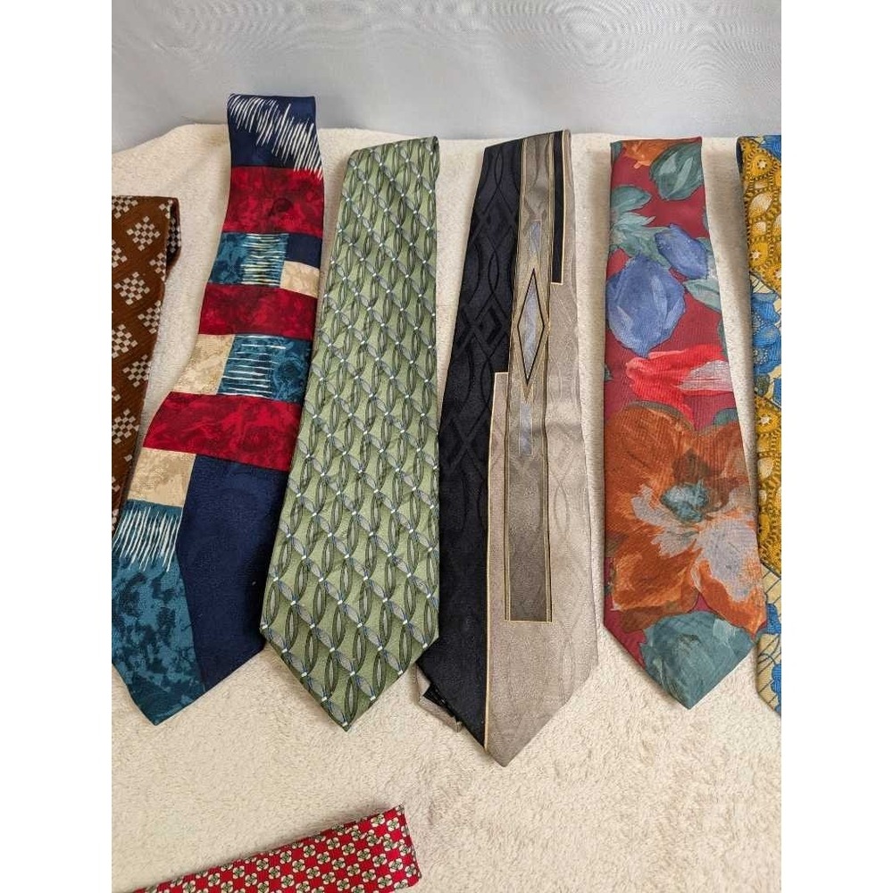 Lot 10 Vintage Retro Mens Ties - Assorted Patterns Styles Brands - Picture 4 of 11